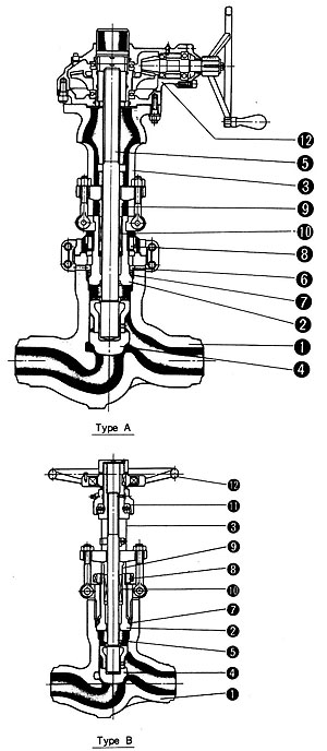 Typical Pressure Seal Bonnet Stop Check Valves